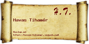 Havas Tihamér névjegykártya